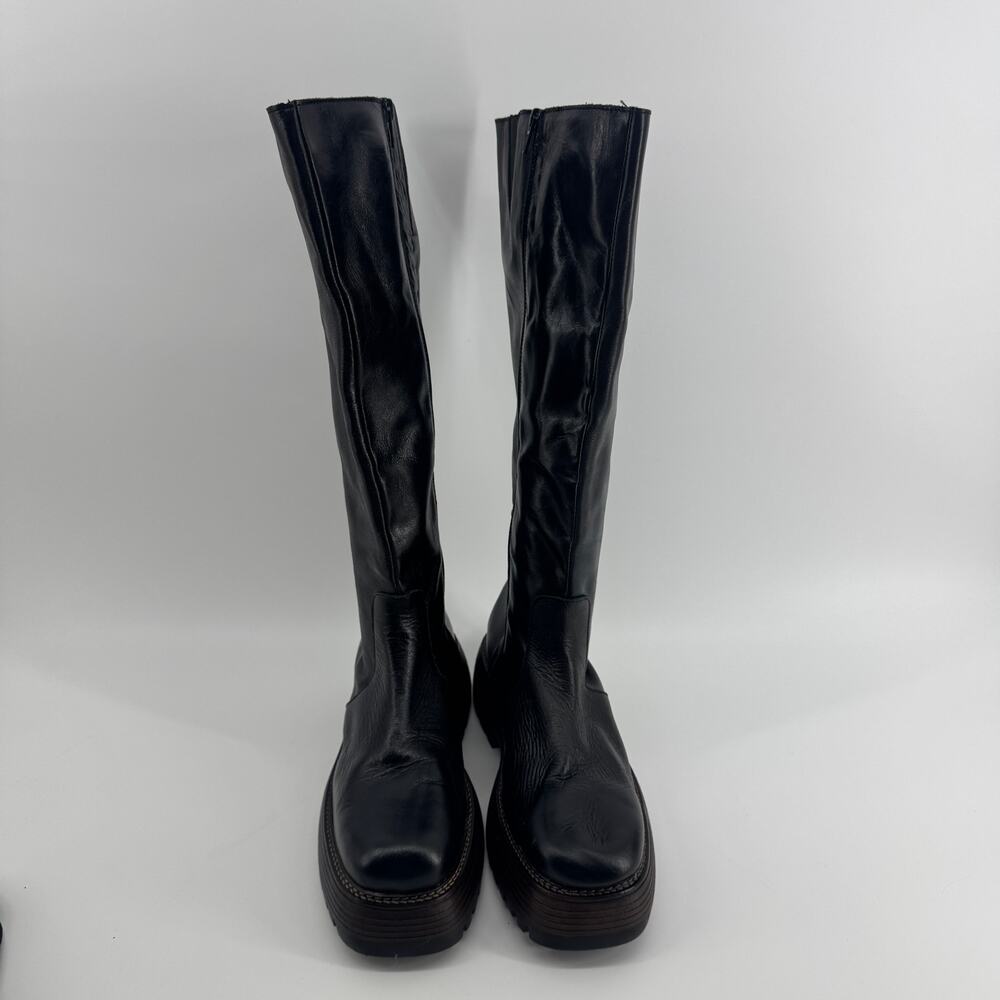 Free People Rhodes Tall Leather Boots Size 10 NEW Black Chunky 90s Platform Y2K - Picture 8 of 13